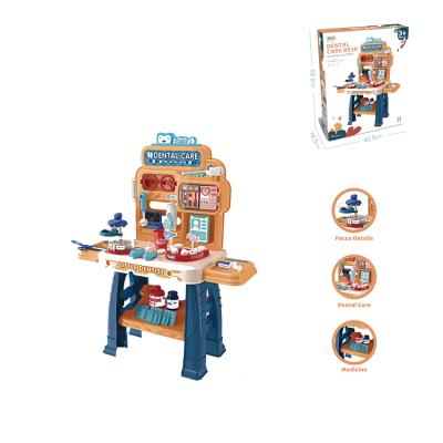 China Popular Preschool Educational Kids Role Playing Game 2022 Doctor Game Set 52 Pcs Dentist Doctor Play Kit Set Children Doctor Playset for sale