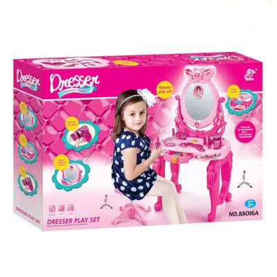 China Sounding Make Up Play Fashion Girls Beauty Play Set Toy Luxury Dressing Table Play Set For Kids for sale