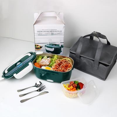 China 2021 New Style Sustainable Office Tiffin Portable Heatable Electric Lunch Box With Stainless Steel Coating for sale