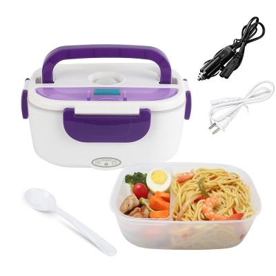 China 110V/12V Tiffin Sustainable Food Heater Bento Electric Lunch Box Price With Removable Plastic Container Heated Lunch Box for sale