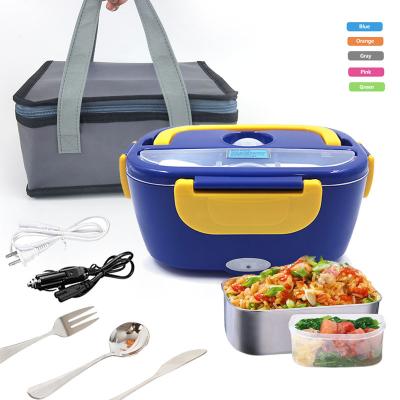 China Sustainable Hot Sale 110v 12v 304 Bento Tiffin Food Portable Collapsible Lunch Box Stainless Steel Heated Electric for sale