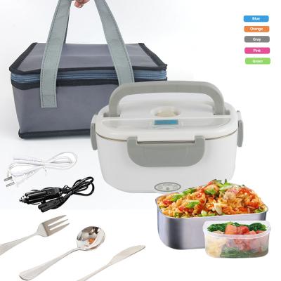 China Portable 12v/110v Electric Bento Food Warmers Food Tiffin Box Lunch Viable For Car Office for sale