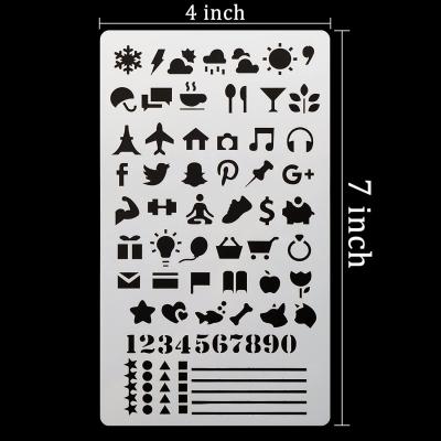 China Eco-Friendly PET Plastic For Journal Stencil Amazon Hot Selling Plastic Drawing Stencils Set Journal Stencil Notebook Scrapbook Diary Decorating Planner DIY Template PET for sale