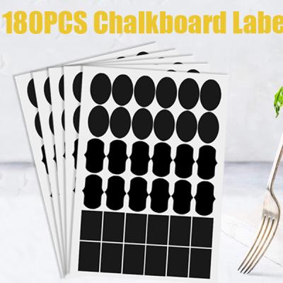 China Decorative Sticker Chalkboard Labels 180pcs Chalkboard Stickers, Pantry and Storage Waterproof Reusable Stickers for Jars, Glass, Cups for sale