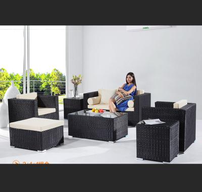 China Patio\garden\outdoor outdoor garden\hotel\restaurant black rattan garden sofa set furniture garden sofa set for sale