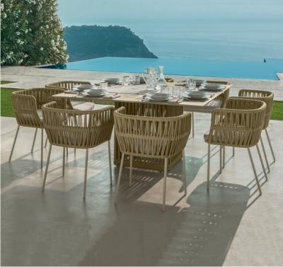 China Modern Outdoor Modern Garden Dining Table And Chair Furniture Outdoor Table Set For Hotel Restaurant for sale