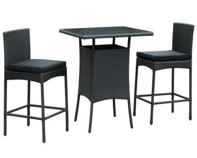 China Patio\Garden\Outdoor\Hotel\Restaurant Plastic Bar Stools Set Rattan Used Bar And Lounge Furniture for sale