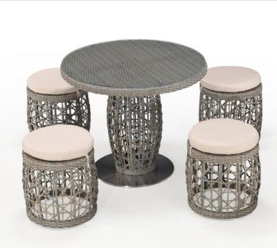 China Strong Construction Cheap Used Outdoor Bar Stools Rattan Furniture Wicker Round Bar Stool for sale