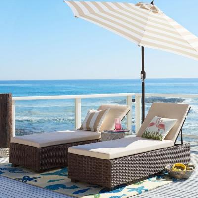 China Weather Outdoor Furniture Beach Folding Bed Poolside Rattan Sun Sofa for sale