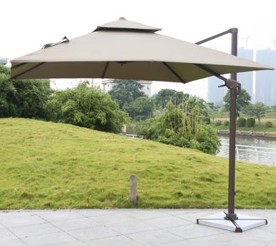 China Modern Uv Resistant Outdoor Beach Umbrella Furniture Square Parasol for sale