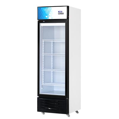 China Single-Temperature Upgrade Glass Cold Drink Cooler Display Door Beverage Freezer Stile 1 Door Cold Beverage Fridge for sale