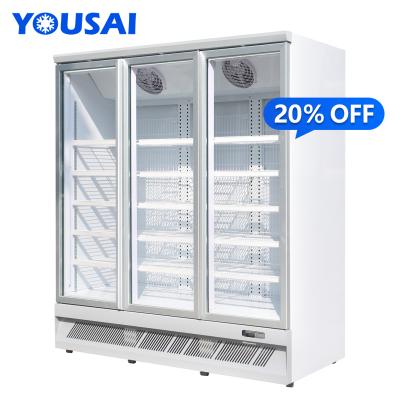 China YOUSAI Single-temperature CE Frozen Food Upright Freezer with Glass Door Display Refrigerator for Supermarket Freezers Vertical for sale