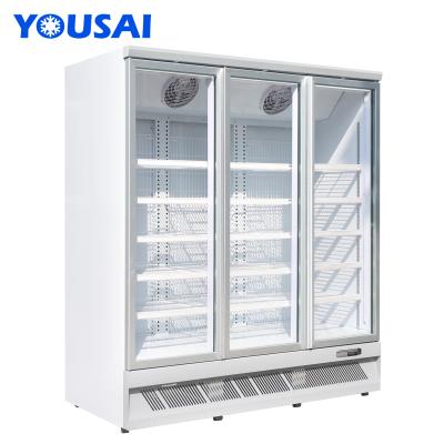 China New Style Single-temperature Vertical 2 Door Display Freezer Glass Commercial Refrigrator Supermarket Freezer Upright Freezer for sale