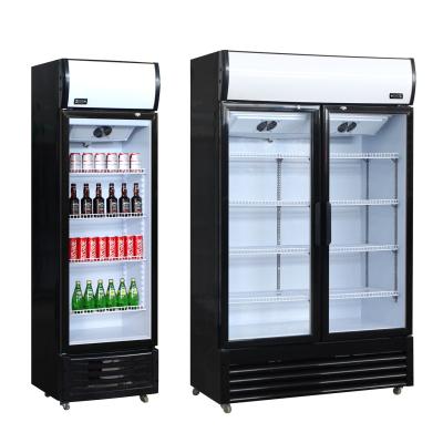 China Single-Temperature Refrigerated Cola Display Cabinet Double Door Commercial Vertical Display Cabinet Beverage for sale