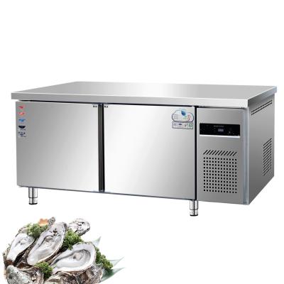 China 1.8m Kitchen Freezer Double Door Freezer Fully Refrigerated Freezer Display Digital Counter Thermostat for sale