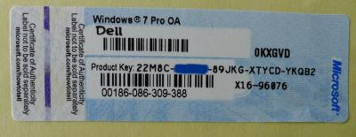 China  7 Professional  Product Key Sticker Blue / Pink With OA Dell COA Label for sale