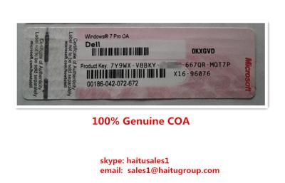 China Original    Product Key Sticker With Win 7 Pro OA Dell Pink label for sale