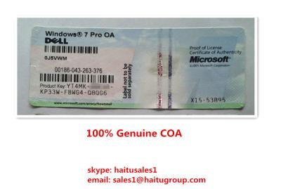 China x16 Genuine COA  Product Key Sticker  Win 7 Pro OA Dell Pink Label for sale