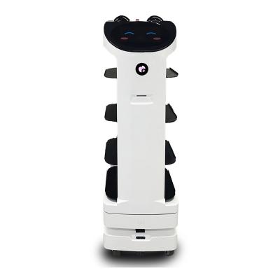 China Wifi showroom interactive hotel hospital delivery robot voice restaurant food delivery robot server for sale