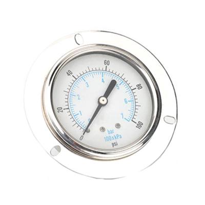 China Used To Gauge Air All Stainless Steel Axial Pressure Gauge With Edge Spring Tube for sale