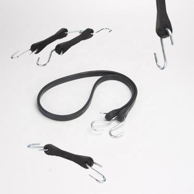 China Shield 4/9/15/21/24/31/41 Heavy Duty Epdm Tie Down Rubber Tarpaulin Ties With Steel S Hook For TruchTrailer for sale