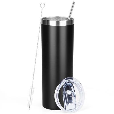 China 20Oz/600ml Viable Insulated Double Walled Straight Lean Tumbler, Wholesale Stainless Steel Sublimation Tumbler With Lid And Straw for sale