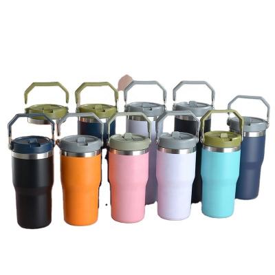 China Hot Selling Power Coating Stainless Horoscope Stainless Steel Wall 20oz 30oz Viable Tumbler Double Steel Blank With Straw for sale