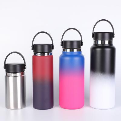 China Customized Sustainable 3 Lids Stainless Steel Vacuum Flask Water Bottle Insulated Wide Mouth 32oz Sports Bottle for sale