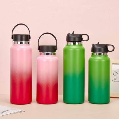 China 2 or 3 Lids Stainless Steel Vacuum Flask Sustainable Customized Water Bottle Insulated Wide Mouth 32oz Sports Bottle for sale