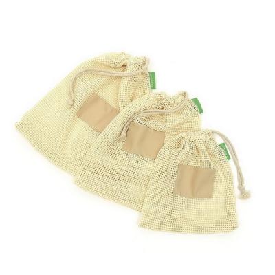 China Custom Lightweight Folding Cotton Fruitlet Net Bag for sale