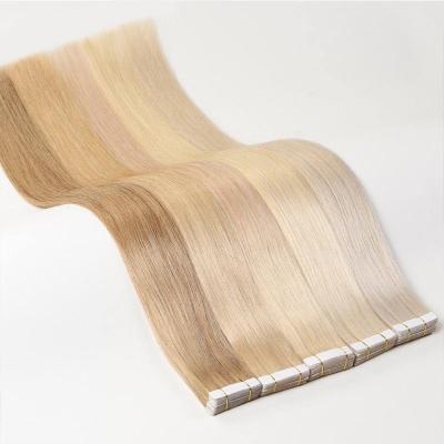 China European Straight Ins 100% Virgin Natural Straight Pulled Hair Tape Real Double Raw Virgin Remy Hair Extensions 1B Hair for sale