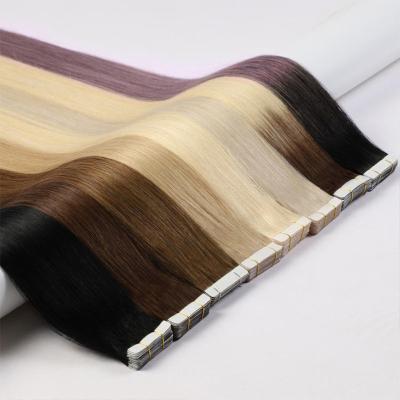 China Wholesale Straight Tape In Hair 22 Inch Brazilian Virgin Remy Human Hair Extensions Double Layered Mini Invisible 100% Invisible Hair for sale