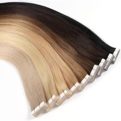 China Europe straight tape hair extension manufacturers 100% virgin hair cuticle aligned mini invisible tape in remy hair extensions for sale