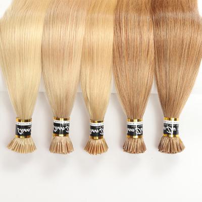 China Straight Russian I Tip Hair Extensions Double Drawn I-Tip Hair 20 Inch Single Cuticle Aligned 100% Virgin Remy Hair Itip Extension for sale