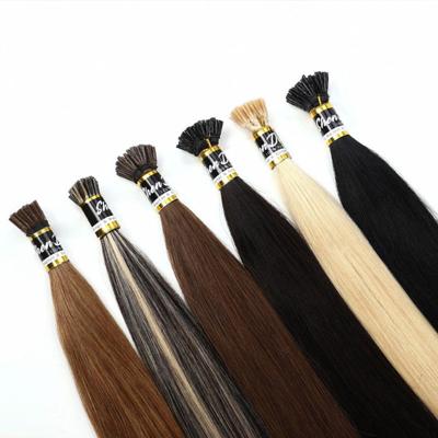 China 100% Double Drawn Virgin I-Tip Remy Hair Keratin I Tip Hair Extensions Straight Cuticle Aligned 20 Inch Itip Hair Extensions for sale