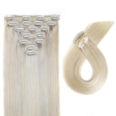 China Straight 22 24 Inch Seamless Clip In Black Straight 150g 100% Virgin Hair Custom Remy Hair Extension Real Clip In Extensions Hair for sale