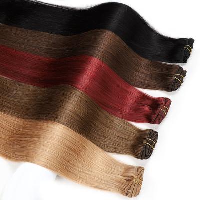 China Straight Blonde Seamless Clip In Hair Extension Double Weft 24 Inch 100% Indian Virgin Remy Hair Extensions Clip In Human Natural Hair for sale