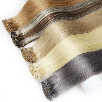 China Straight 30 Inch Seamless Clip In Hair Extensions 100% Virgin Remy Hair Double Weft Brown Remy Hair Private Label Hair Clip In Extensions for sale