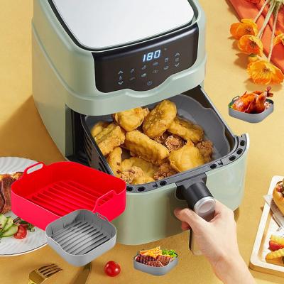 China Hot-selling Viable Airfryer 8.3 Inch Food Grade Silicone Reusable Air Fryer Liners Air Fryer Silicon Pot for sale