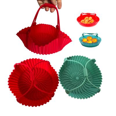 China Viable Food Safe Air Fryer Silicone Liners Square Basket with Oven Mitts Food Grade Silicone Air Fryer Liners for sale