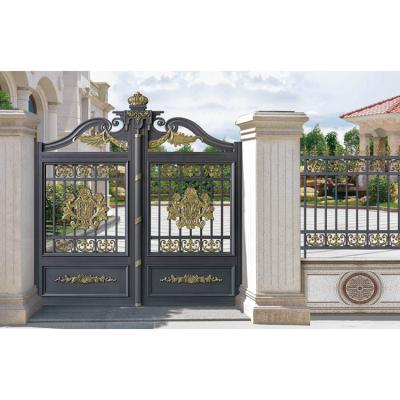 China Modern New Style Aluminum Gate Designs Philinppines Base Metal Track Fencing Price for sale