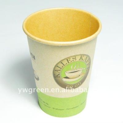 China Single Wall Disposable Customer Printed Kraft Paper Coffee Cups for sale