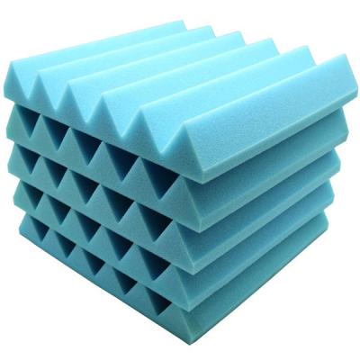 China Chinese manufacturer wholesales 24 pieces of insulation board blue pyramid sound insulation foam sound absorbing board for sale