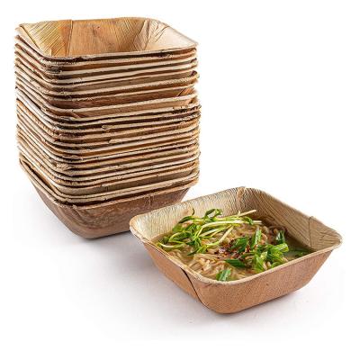 China Nordic Disposable Cereal Food Bowl Free Sample Bamboo Disposable Ice Cream Matcha Dessert Bowls and Dishes Sets for sale