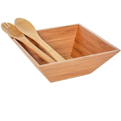 China Custom Eco Friendly Disposable Factory Salad Square Bowl Bamboo Fruit Bowls for sale