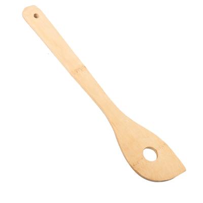 China Wholesale Viable Mini Non-Stick Spatula Cookware Bamboo Angled Shovel Kitchen With Hole for sale