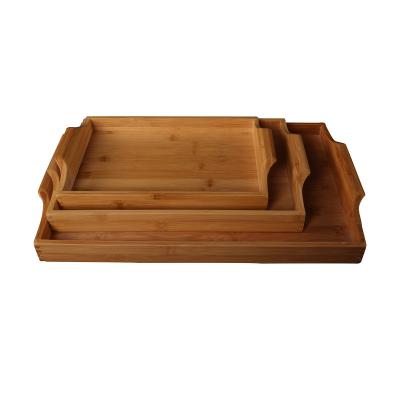 China Eco - Friendly A Variety Of Styles Binaural Tray Bamboo Rectangle Food Tea Gongfu Serving Tray for sale