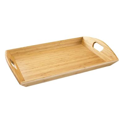 China Fast Food Tray Fruit Tray Hotel Restaurant Household Tea Eco-friendly Right Angle Bamboo Handle for sale