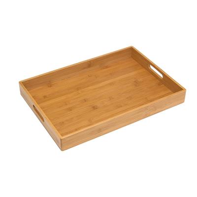 China 2022 Eco-friendly Wholesale Custom Wood Coffee Tea Table Serving Tray Tray Large Serving Tray With Handle for sale