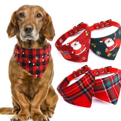 China MOQ Goods Available Small Goods Pet Bandana Pattern Dog Print Bandana Viable With Collar for sale